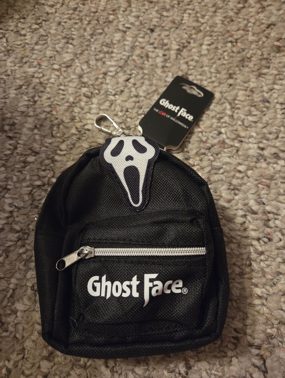 Ghostface Scream Black Mini Backpack Keychain